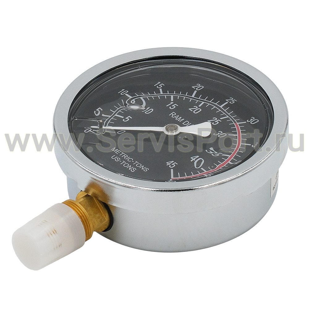 Манометр для гидравлического пресса 30 тонн (ф75мм) фото