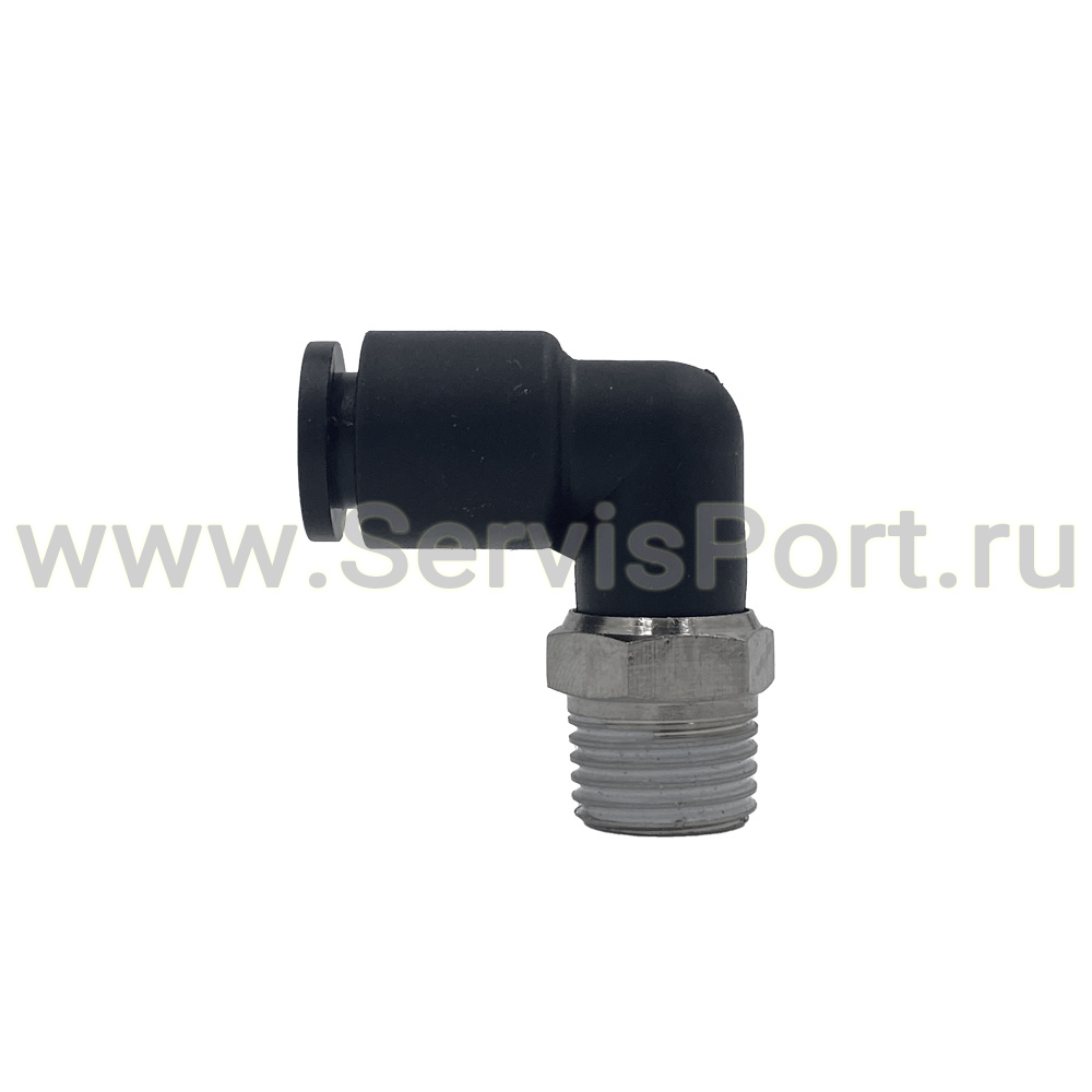 Угол 90 ф8-1/4' (пластик, быстросъемное пневмосоединение) фото